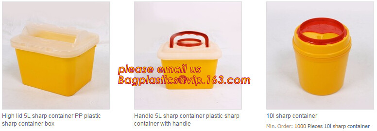 PP Medical Sharp Containers 5L Waste Container, Medical Sharps Square Sterile Container, Plastic medical disposal bin bo