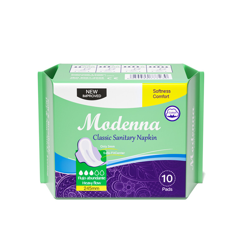 Oem White Cotton Disposable Sanitary Napkins with Breathable Backsheet