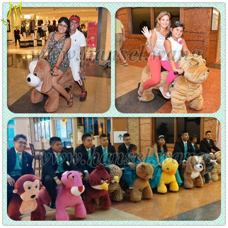 Hansel coin operated walking animal ride for mall