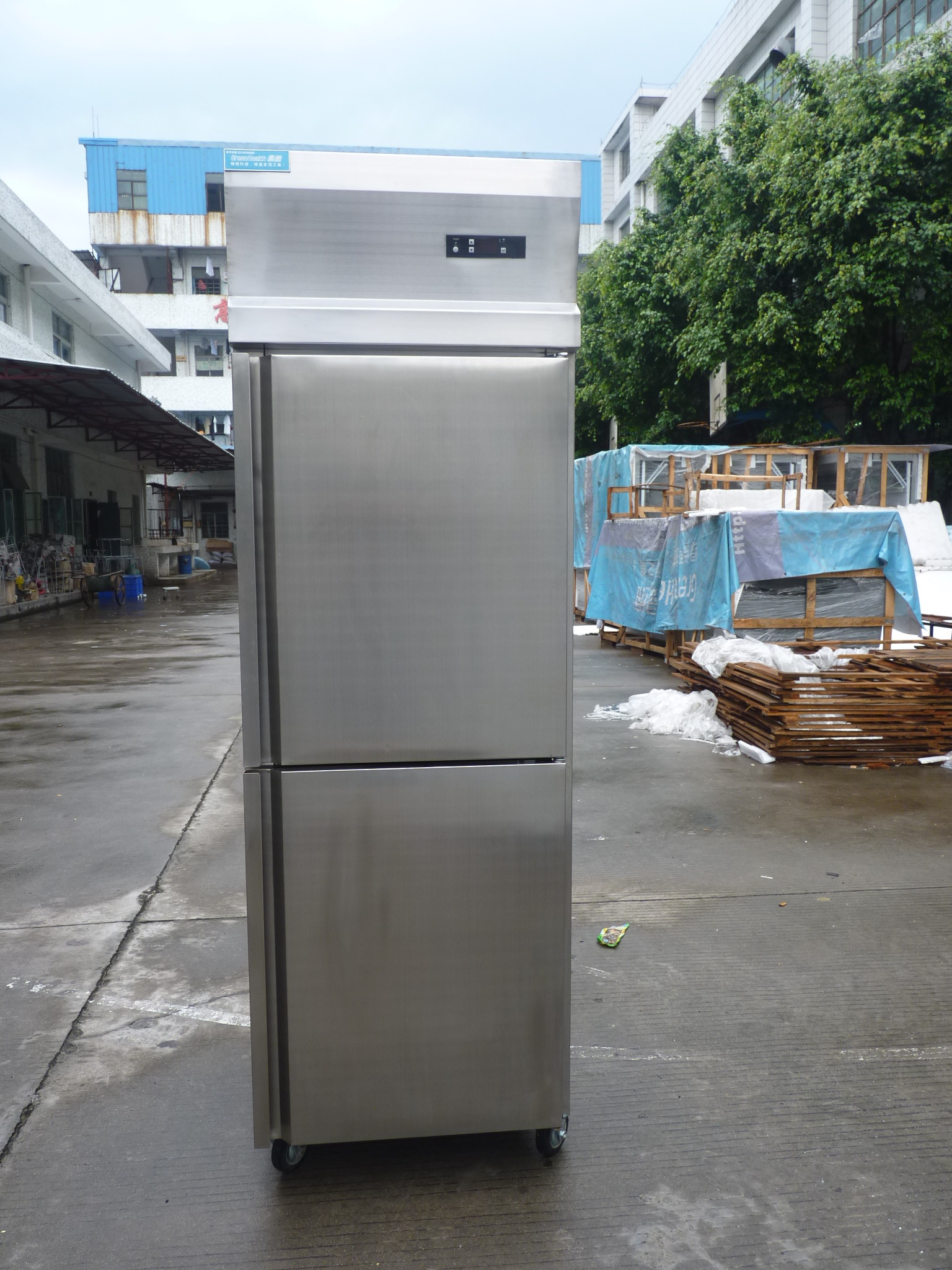 3 Layers Shelf Commercial Upright Freezer , Stainless Steel Fridge 500L 1000L