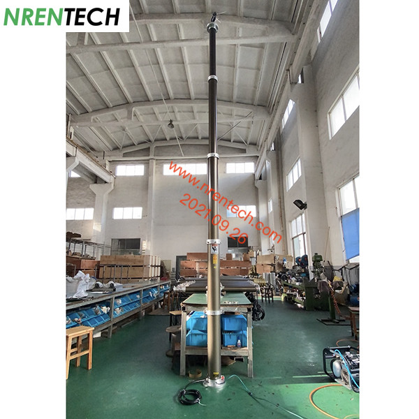 4.5m mobile CCTV pneumatic telescoping mast for mobile surveillance-inside CCTV wires