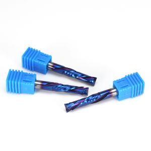  CNC 4mm 6mm Two Flute Spiral up and Down Compression End Mill for Wood 1/4 Carbide Cutter Endmill 2f 3/8 Compression Router Bit Manufactures