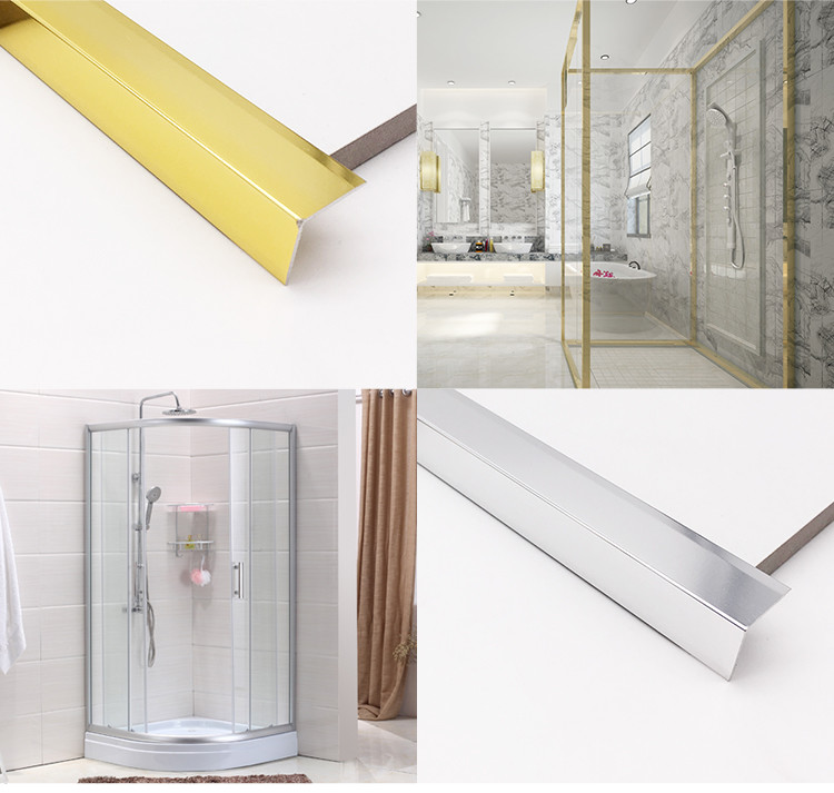 Wall Border L Shape Aluminium Trim Decorative Line Trim For Ceramic Protection