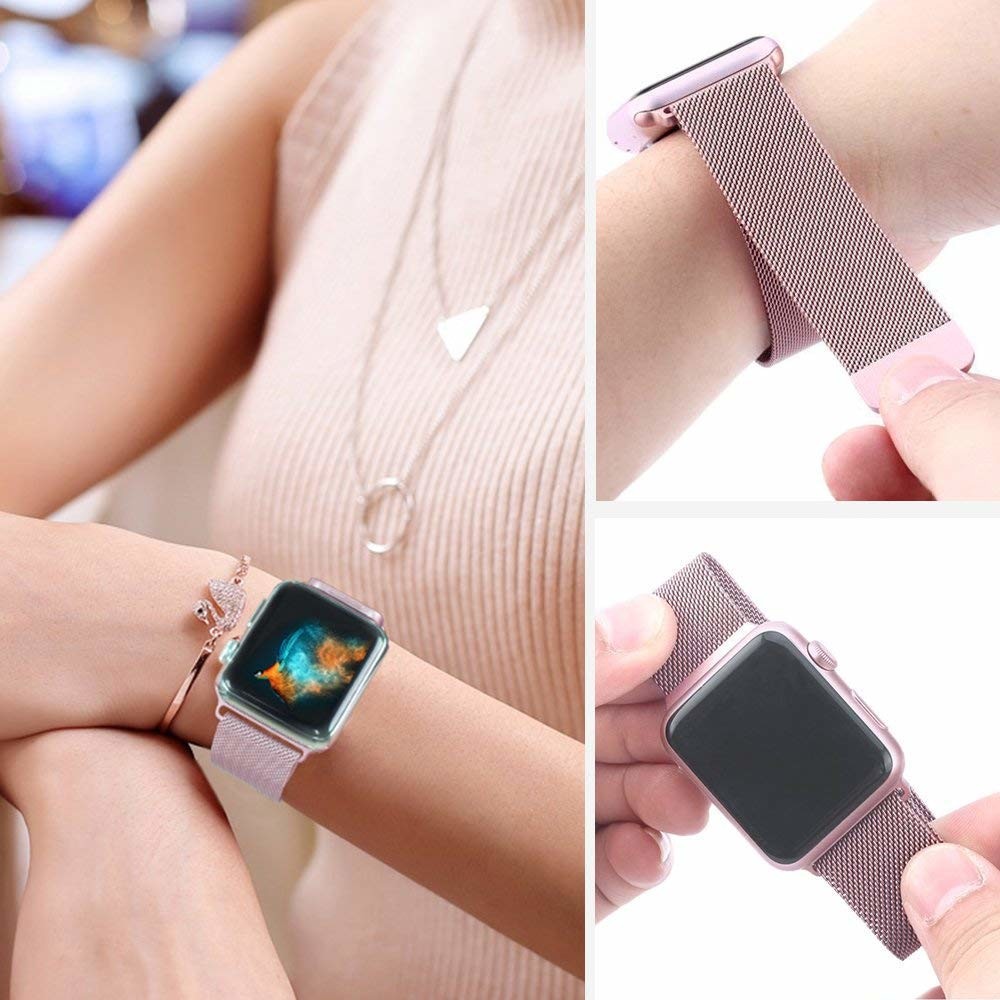 Apple Smartwatch Band , Stainless Steel Magnetic Mesh Smart Watch Wristband