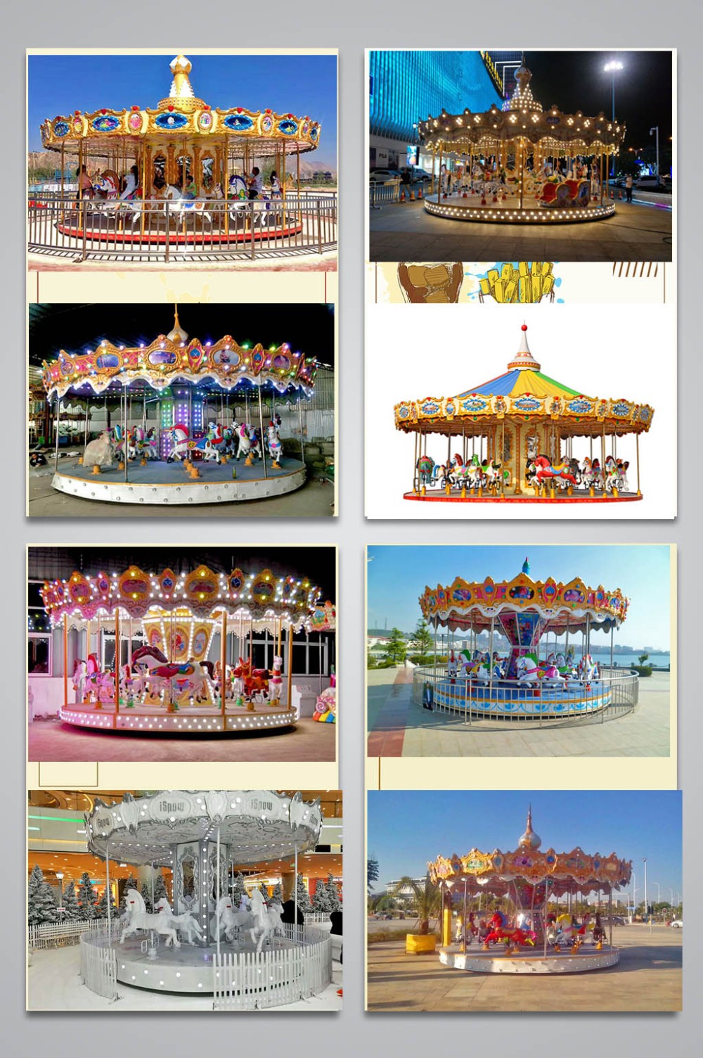 Electric City Park Carousel Fair Carousel Ride For Kids 1 Year Warranty