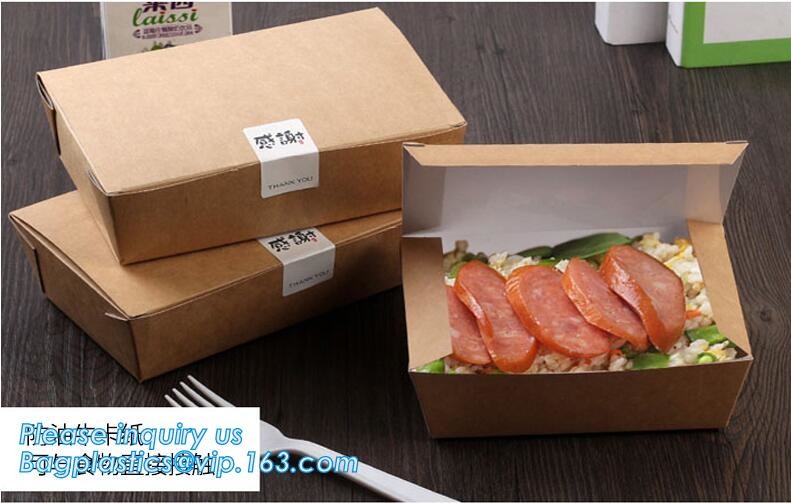 Cheap Cardboard foldable kraft paper lunch box with window,Lunch noodle fast food kraft paper box by customized logo pri