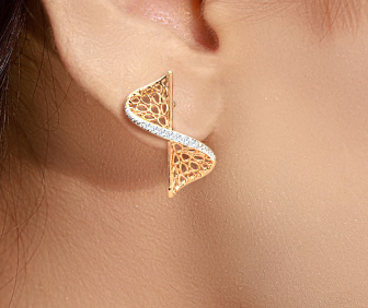 2024 Earring Set with Pave Setting Technology and Cubic Zirconia Swerve Twist Studs