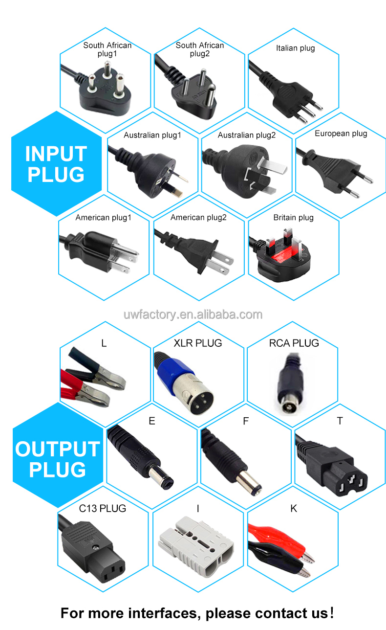 Universal Input Voltage AC100-240V 50/60Hz 10A Battery Charger for 12 Volt E-bike Solar Car Electric Scooter and More