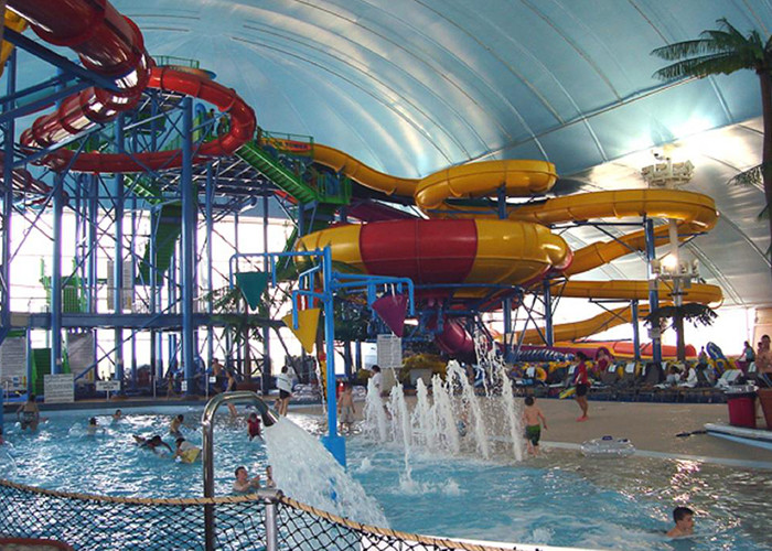 Safety Funnel Water Slide Commercial Playground Equipment Stainless Steel Structure