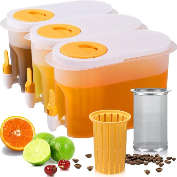 3.9L Large Refrigerator Ice Drink Container Plastic Juice Coffee Maker Cold Brew