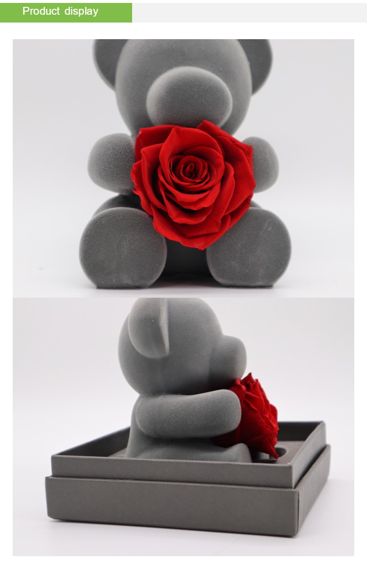 Valentine'S Day Everlasting Rose Bear With Gift Box For Wife / Girlfriend / Mother