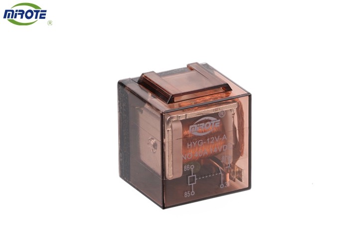 Transparent Coffee Cover 4 Pins 40 Amp 12V With Led , Double Contact High Power Relay