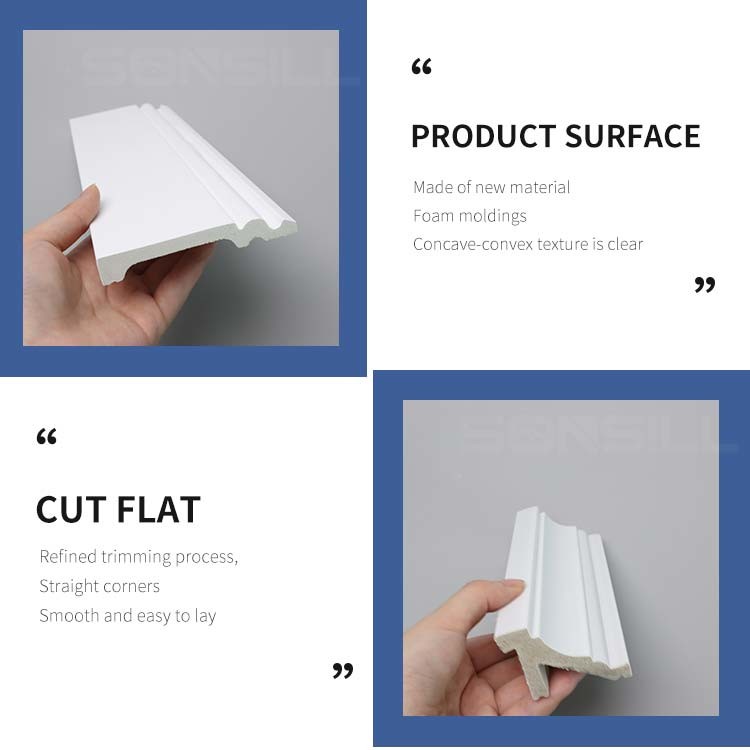 Light Weight Decorative Skirting Board Flexible Polyurethane PU Injection Foam