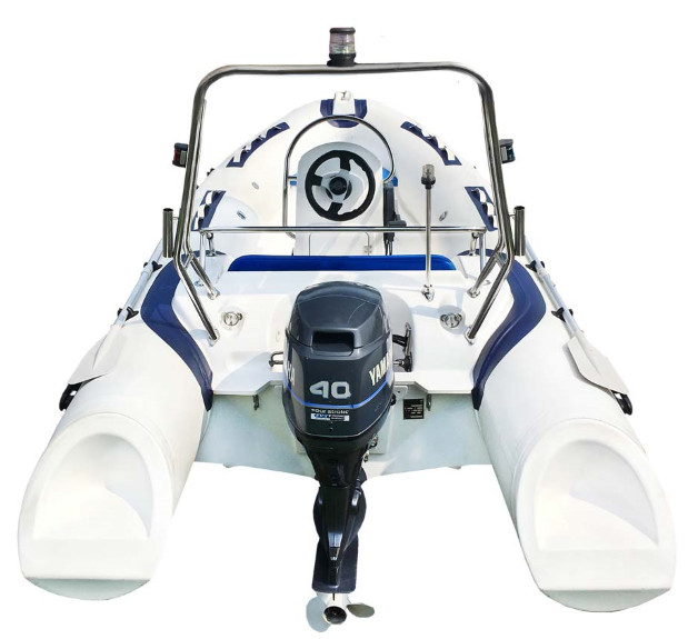 2022 portable inflatable boat inflatable rigid hull boats 430cm length with fuel back cabin rib430B
