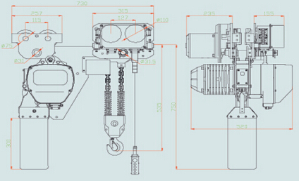 Stable Pressing Alloy 5 Ton Chain Hoist Low Headroom For Stage Hoist