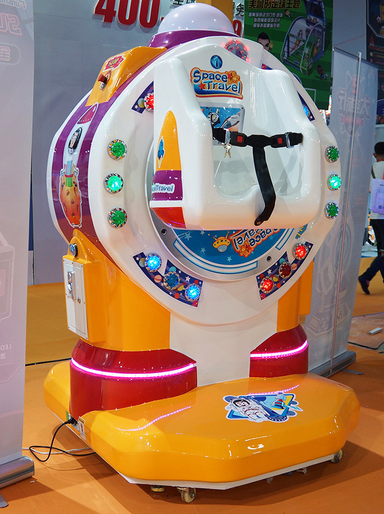 Space Travel Kiddie Ride Arcade Game Machine Coin Operated Double Seats