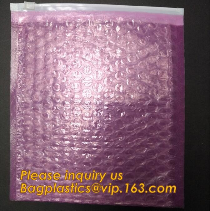 air mail metallic holographi rose gold bubble padded mailer / Zip lockkk bubble bag/ slider bubble bag,Holographic Factory