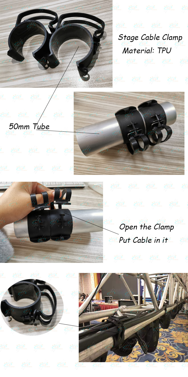 Black Performance TPU 50mm Truss Cable Clamp Clips