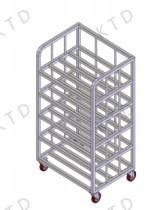 KUTED Transport Trolley Square Tube SUS 304 201 PP Load Capacity 100kg for Easy