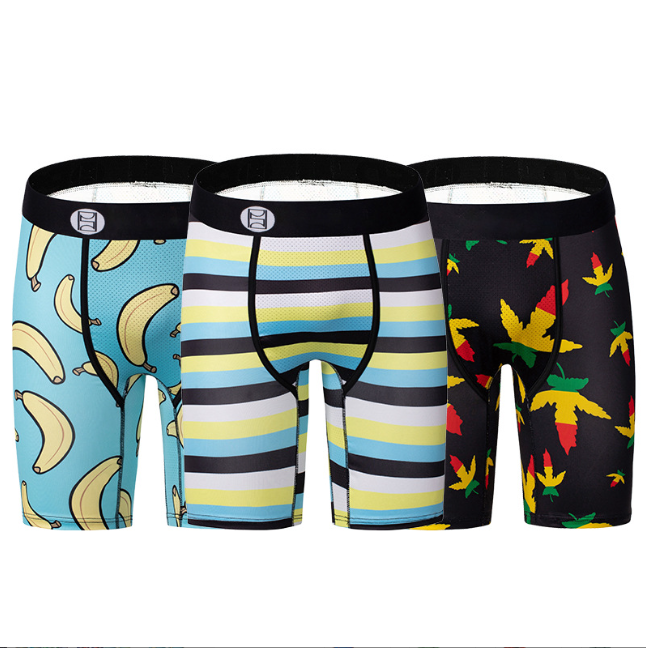 OEM Printing Mens Boxer Shorts Trunks Breathable Polyester Training Boxer Shorts