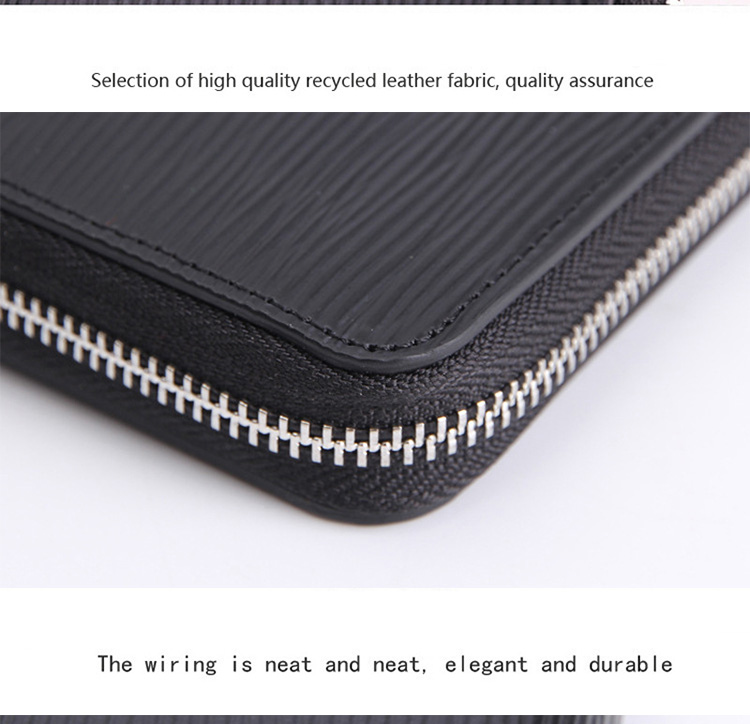 Multi-Function Passport Card Holder Genuine Leather Zipper Long Wallet for Men and Women
