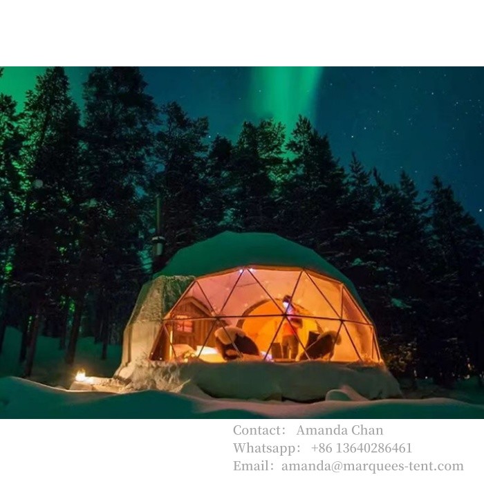 Customized Glass Glamping Hotel Camping Geodesic Dome Tent For Family And Hotel Resort