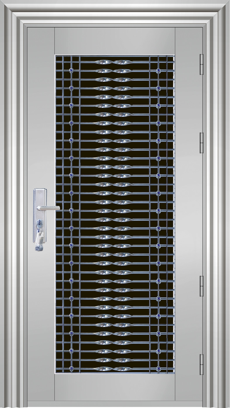 Exterior 304 Stainless Steel Security Front Door Paper Honeycomb Filling