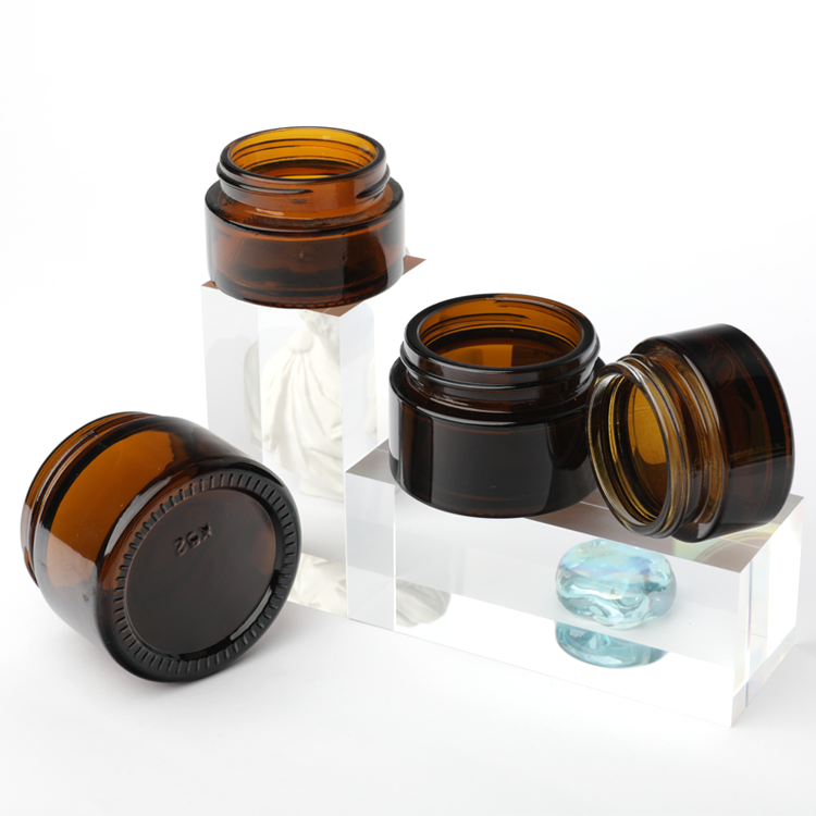Skin Care Cosmetic Glass Jar Custom Color Painting Packaging Jar Container 20G 50G