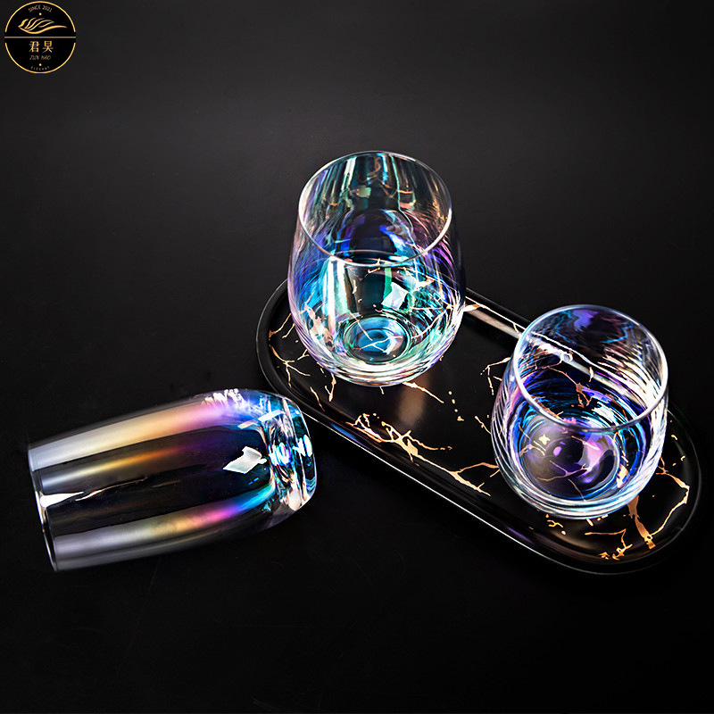 Best Selling Handleless Clear Lead Free Crystal Wine Glass With Pineapple Decoration