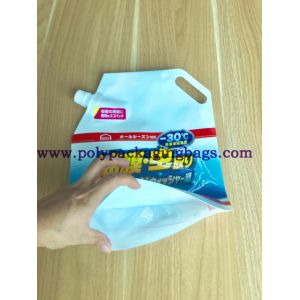 Detergent PET Reusable Stand Up Pouch With Corner Spout And Side Handle