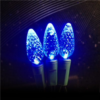 Red and Blue 70 LED C6 Strawberry Mini Lights Commercial Grade