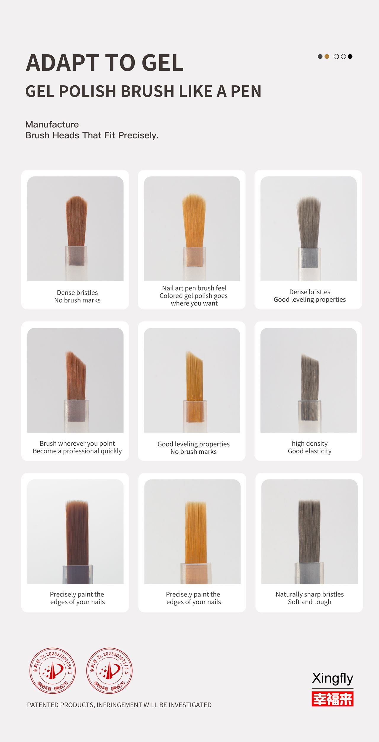 Customized LOGO Gel Polish Square Bottle For 10ML-15ML Capacity With Different Brushes And Caps