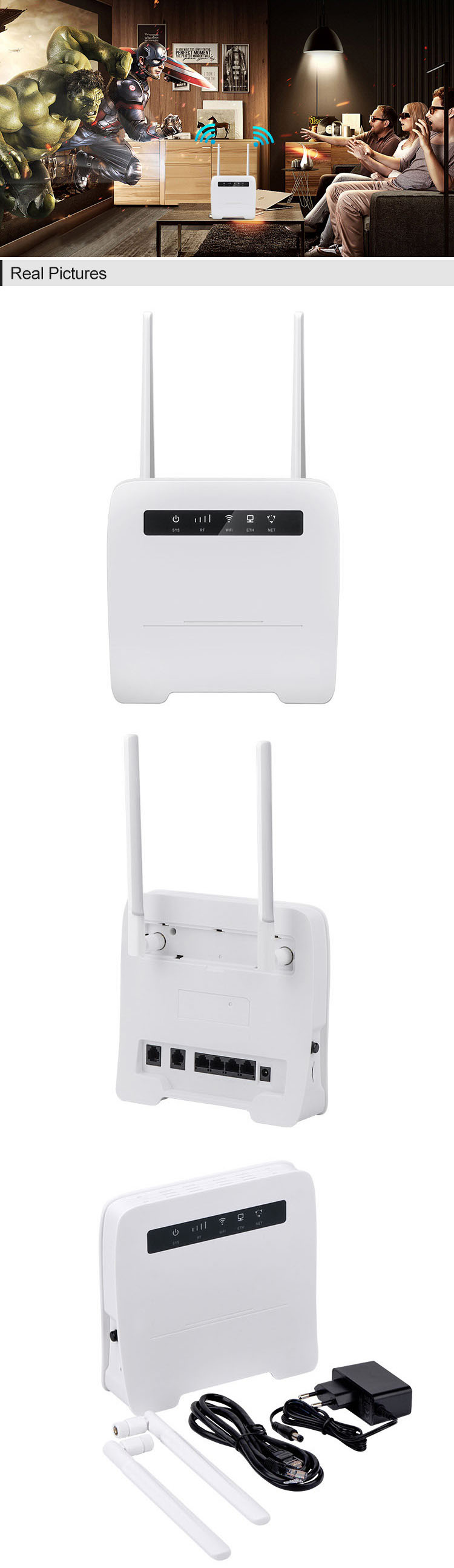 500Meter IP30 Protection Grade 4G Wireless Router 600Mbps
