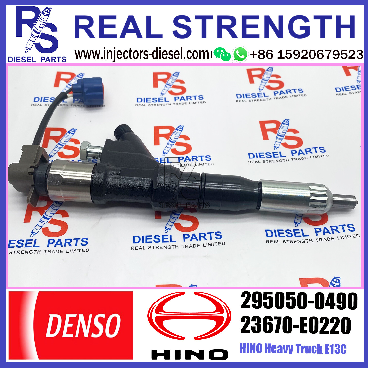 Diesel Common Rail Fuel Injector 295050-0490 295050-0491 295050-0492 23670-E0220 for HINO Heavy Truck E13C Engine