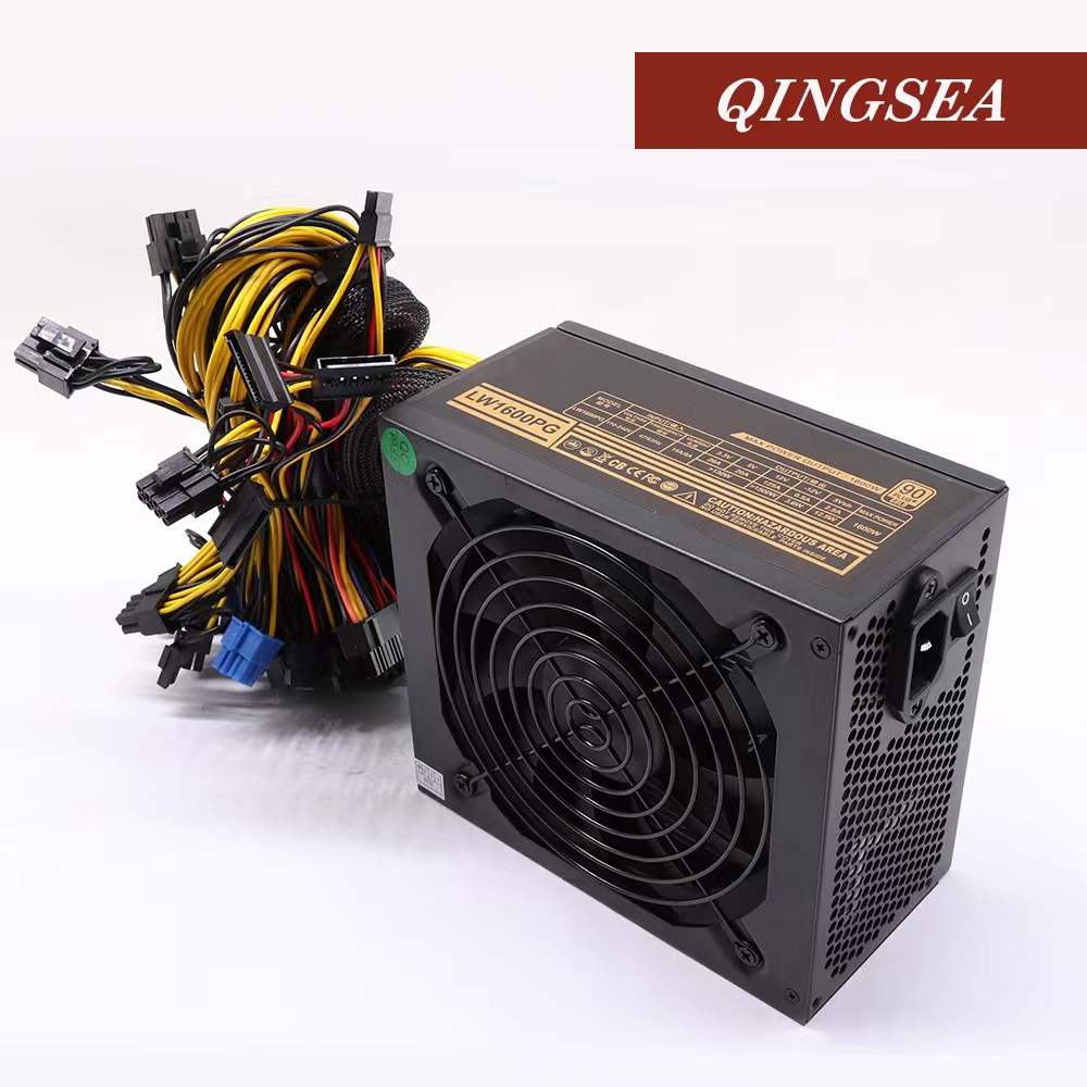 ATX 1600W 110V-240V 12V server psu Power Supply for 6 GPU Rig 90 Plus Gold 140mm Cooling Fan 1600w Multiple Output