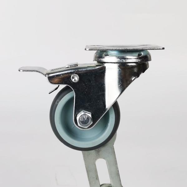 Light Duty Grey Steel Casters Total Lock Swivel 19-24mm Wheel Plain Bearing -20