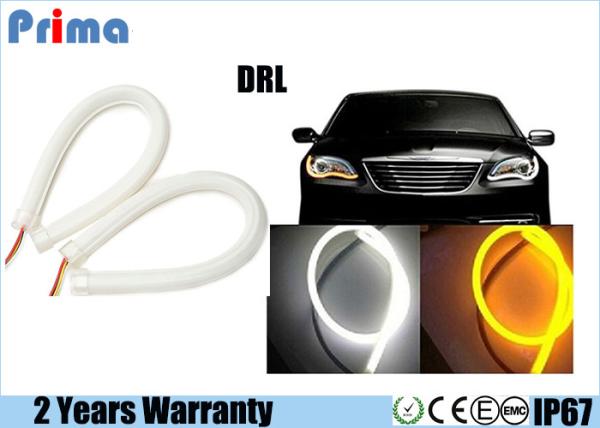 Amber White Flexible Led Tube DRL 85 / 60 / 45 / 30 CM Size DC 12V Working