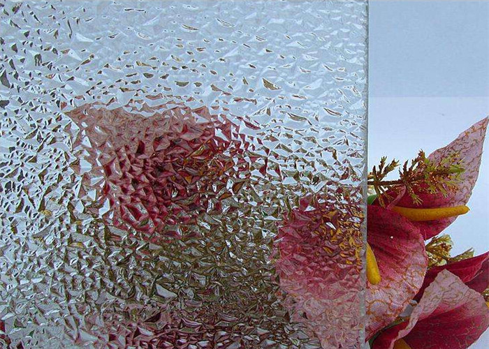 Smooth / Flat Surface Bronze Nashiji Patterned Glass Panels With Good Vision
