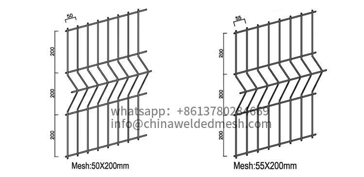 1.5m High V Mesh Security Fence With Posts And Clips