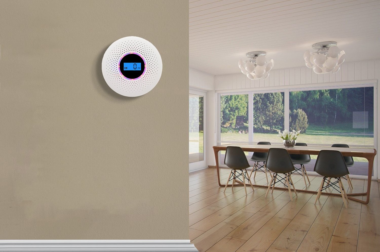 104*39mm Smart Carbon Monoxide And Smoke Detector 85dB/3m OEM