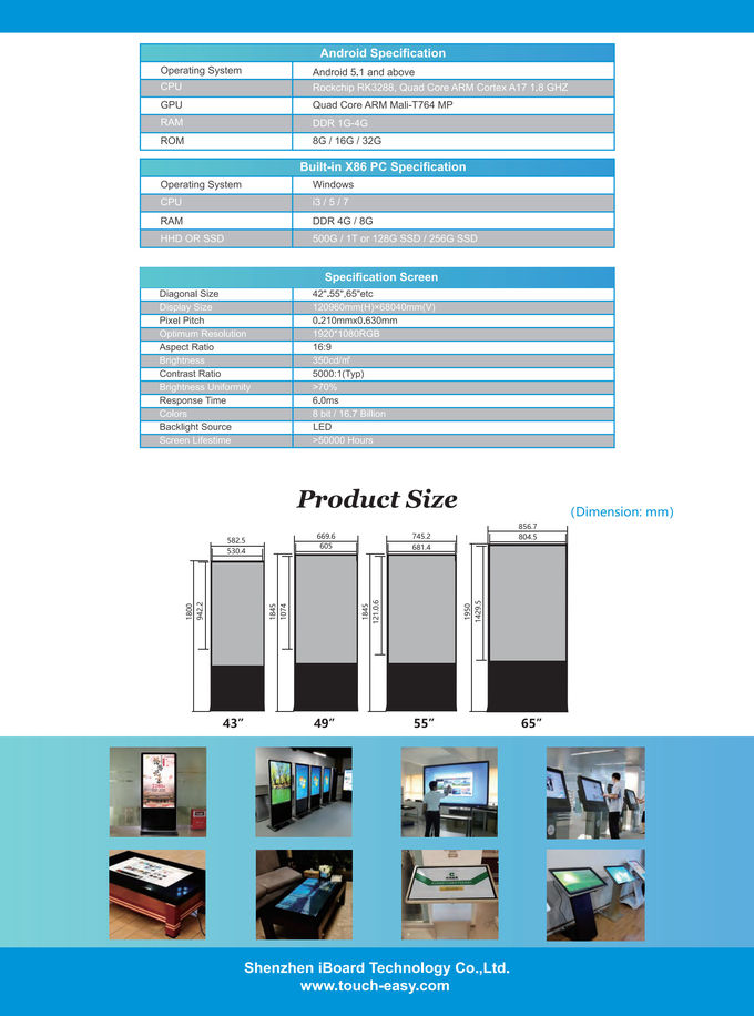 Indoor Customize Design Supermarket LCD Advertising Display Stand Digital Signage Kiosk