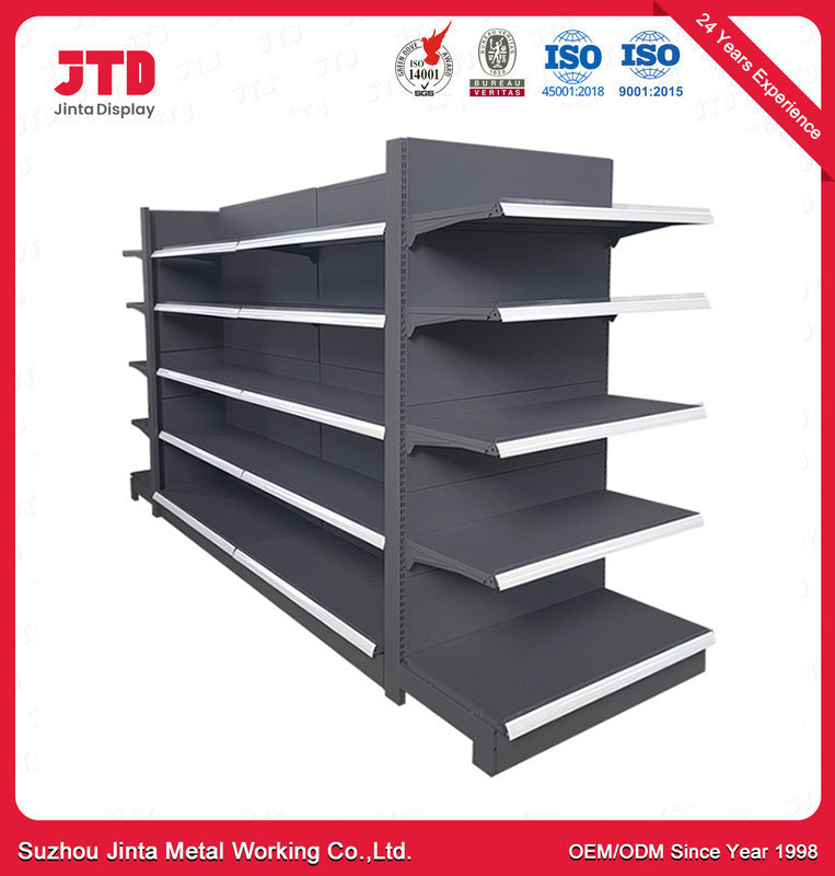 Powder Coated Grocery Store Shop Display Shelving Gondola Supermarket Shelving