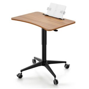Modern Children's Brown Desk Pneumatic Height Adjustable Wooden Study Table for Home Office
