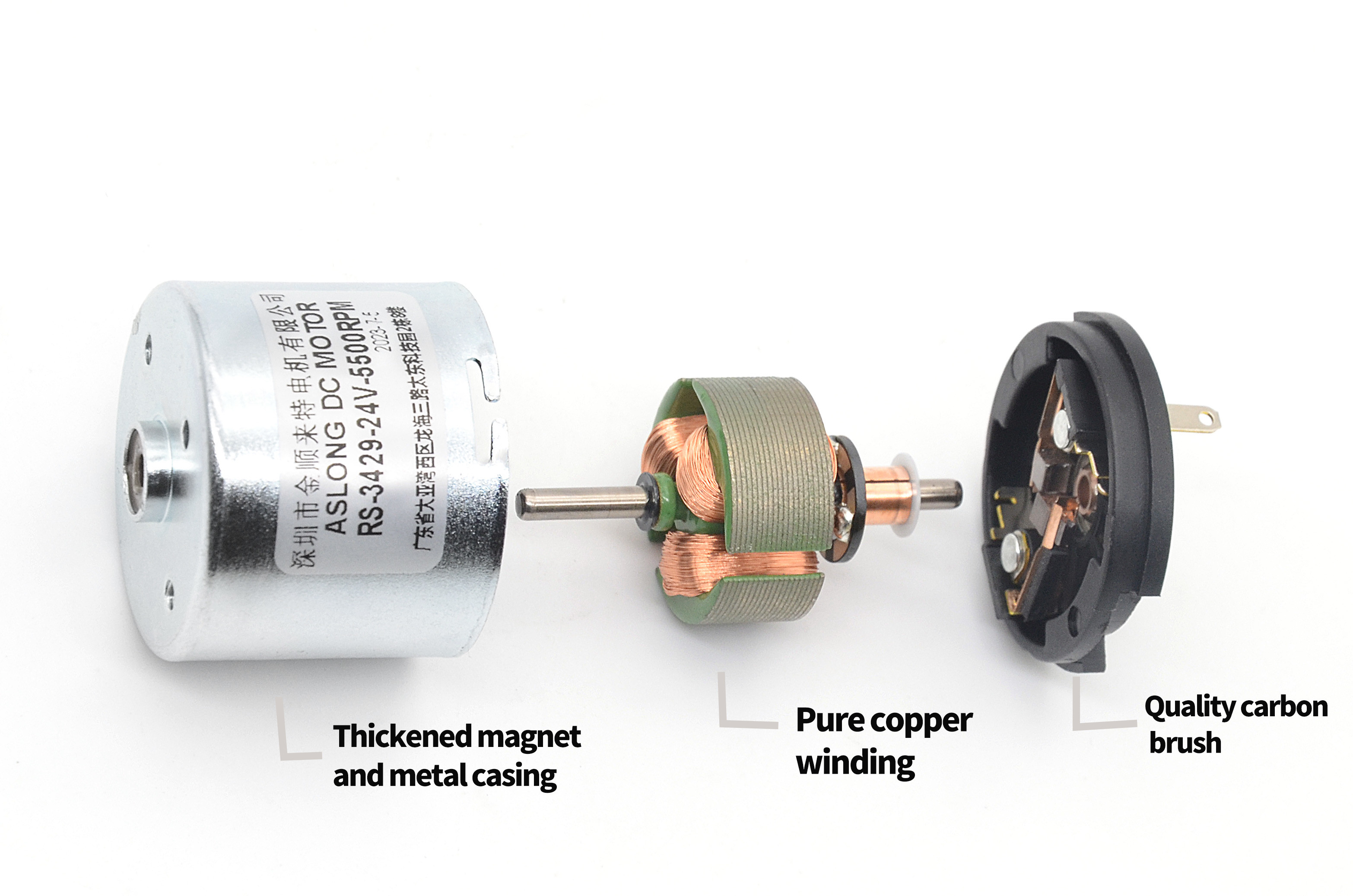 Carbon Brush High Torque Long-Life Motor RS-3429 Mini 12V DC Gear Motors Dc 24v Motor With Gear Box