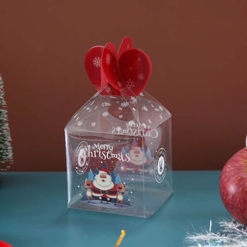 Custom Logo Folding Plastic PVC Cake Box Clear Gift PET Box For Christmas Apple Candy