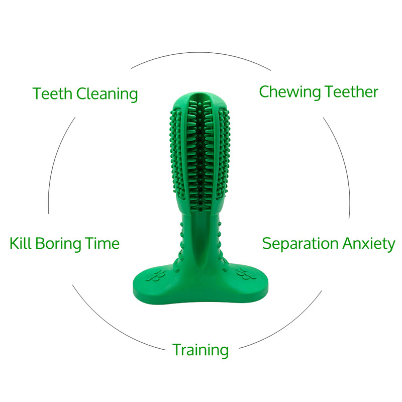 Food Grade Puppy Oral Fresh Cleaning Massager Bite Silicone Dog Toothbrush Chew Toys