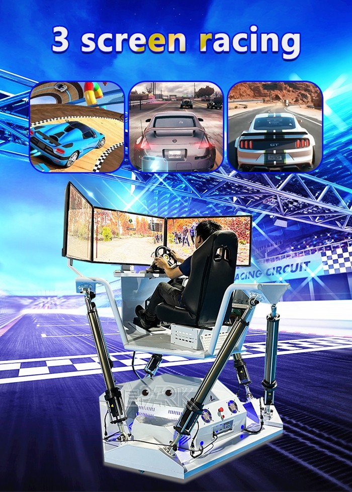 Hot Selling Six-Axis Three-Screen Racing Car 300Kg 9D Vr Racing Simulator