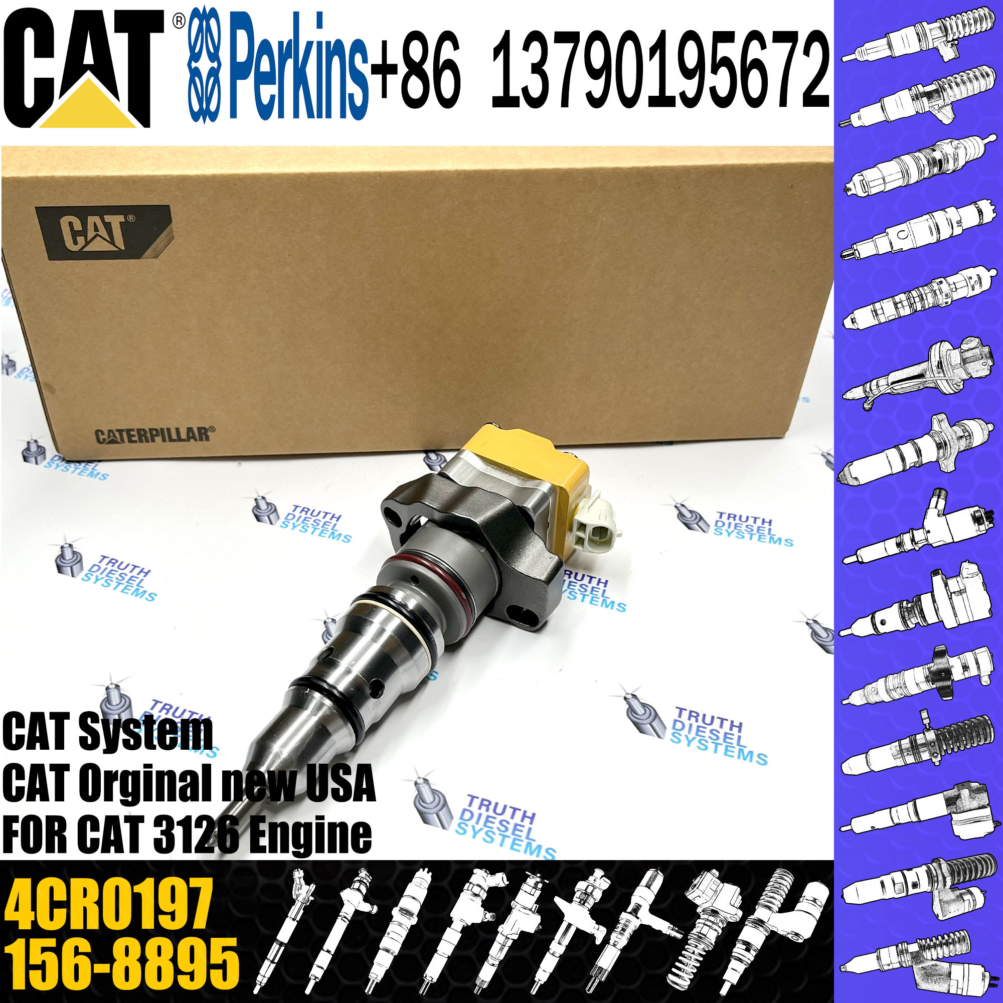 common rail injecto 4CR0197 174-7526 198-4752 for C-A-T 3126 diesel engine injector assembly