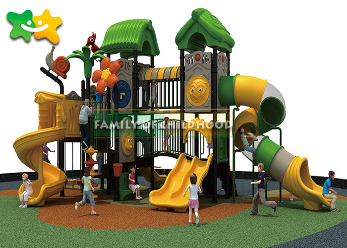 Robust Plastic Outdoor Slide Playset , Fiberglass Playground Slide Forest Theme Design