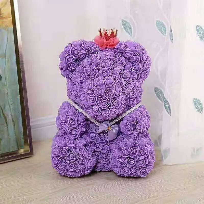 Most Popular Szie 40 CM Foam Rose Teddy Bear For Ladies Valentines Day gift Birthday gift Christmas day gift